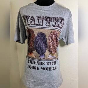 Wanted Friends With Loose Morels Graphic Tee - Gray